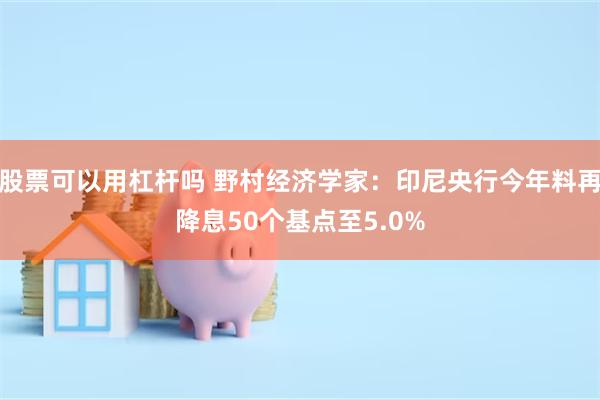 股票可以用杠杆吗 野村经济学家：印尼央行今年料再降息50个基点至5.0%
