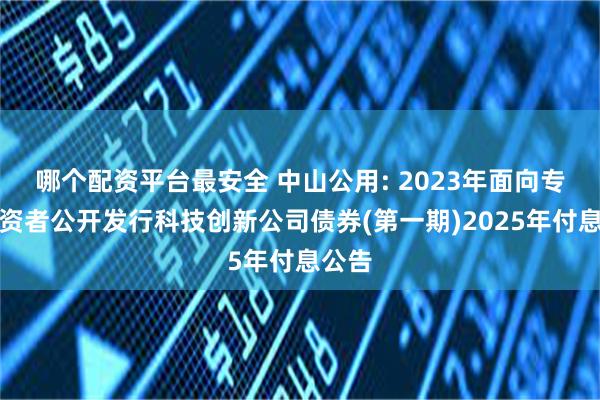 哪个配资平台最安全 中山公用: 2023年面向专业投资者公开发行科技创新公司债券(第一期)2025年付息公告