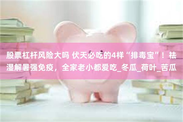 股票杠杆风险大吗 伏天必吃的4样“排毒宝”！祛湿解暑强免疫，全家老小都爱吃_冬瓜_荷叶_苦瓜
